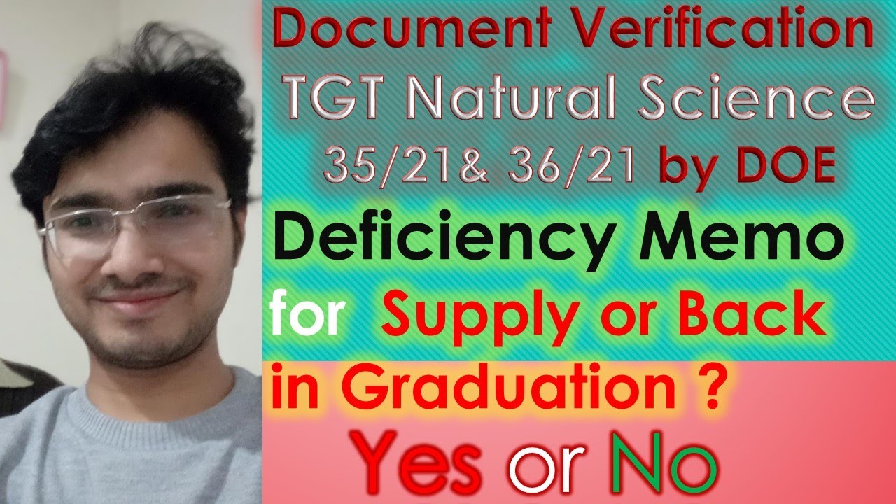 Deficiency memo? Graduation Supply or Back in DV by DOE? TGT Natural Science 35/21 and 36/21