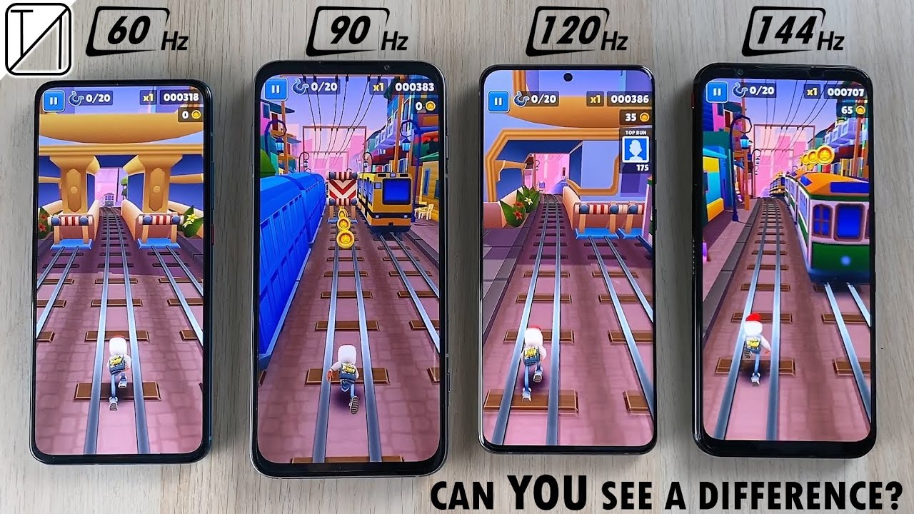 [Slow Motion] 144Hz vs 120Hz vs 90Hz vs 60Hz - Smartphone Screen Refresh Rate Comparison