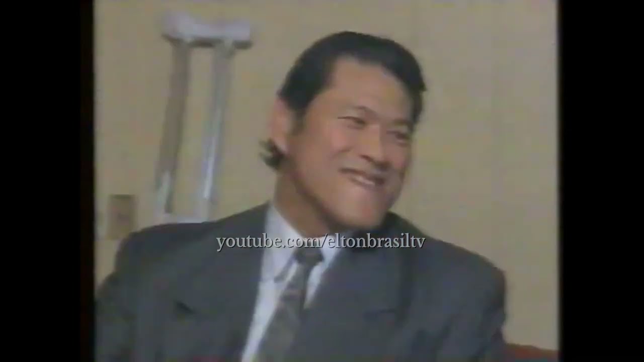 Antônio Inoki no Brasil com Roberto Marinho - Jornal Nacional - 1995