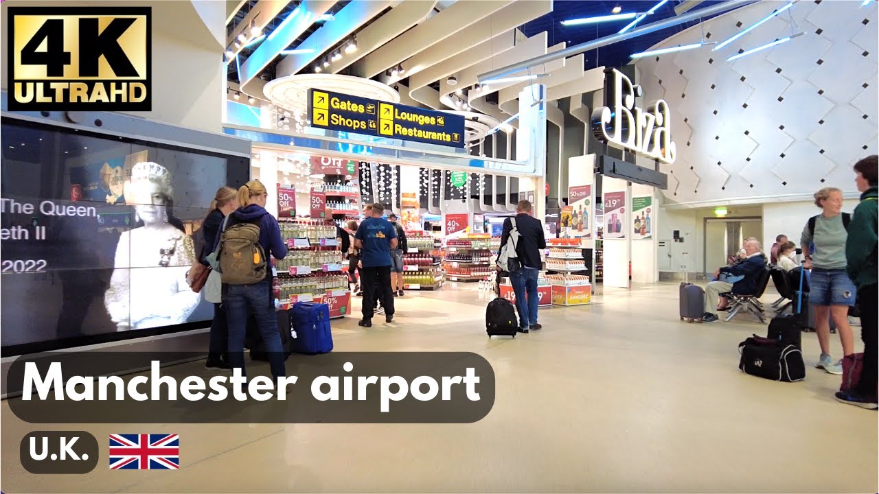 Manchester Airport – Departures Hall & Duty Free Tour | 4K Virtual Walk