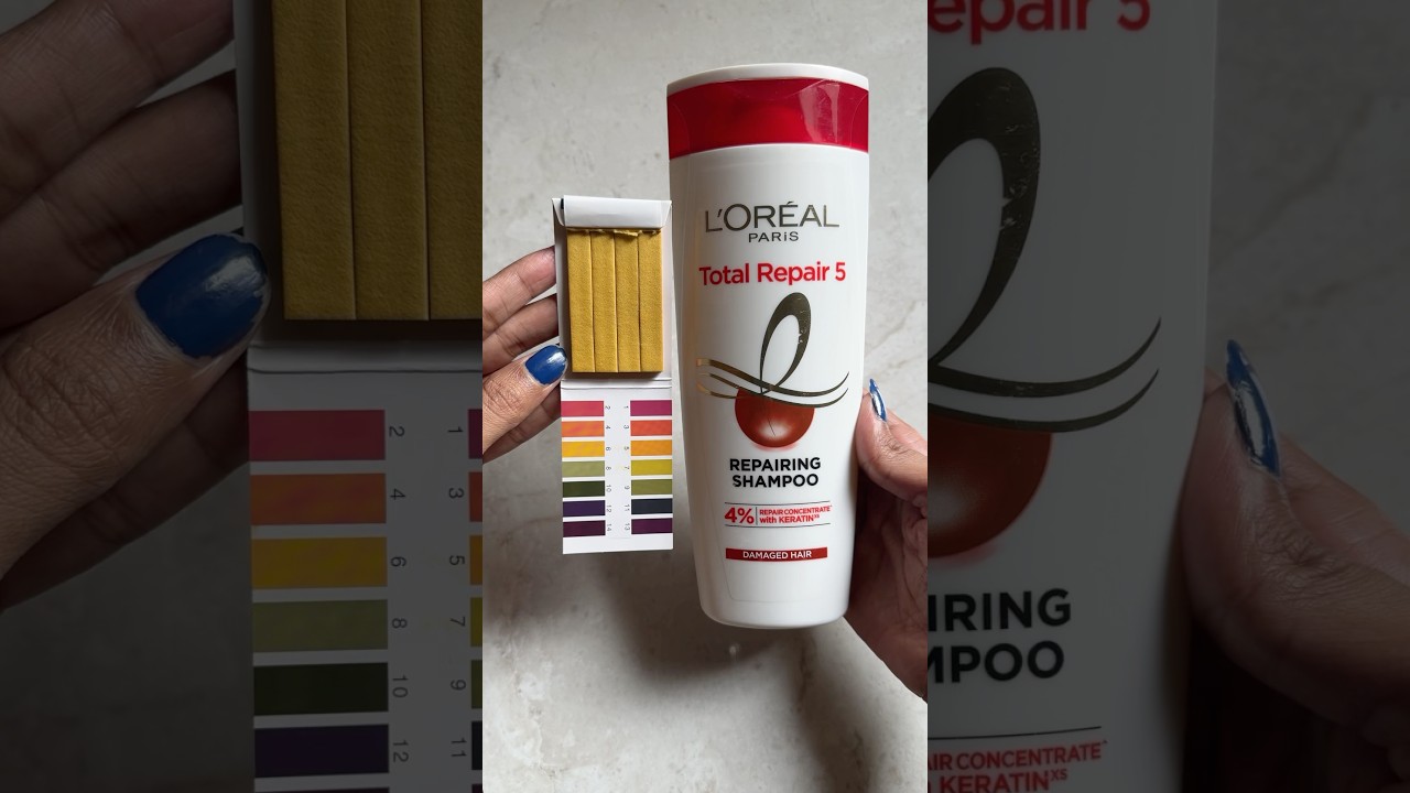 L&rsquo;OR&Eacute;AL PARiS Total Repair 5 Shampoo pH Test #shorts #ytshorts #ashortaday #explorepage #pHtest #fyp