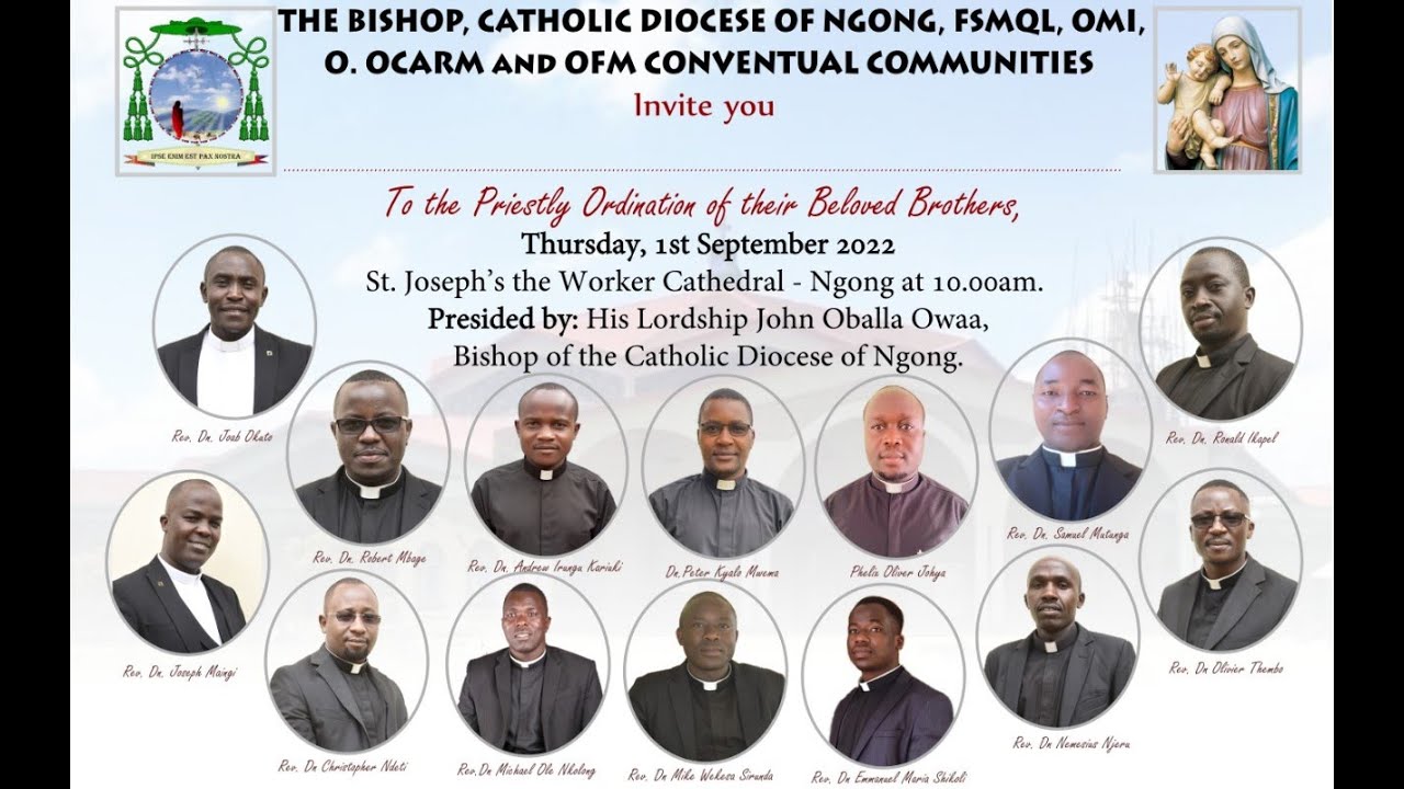 01-09-2022| CAPUCHIN TV LIVE | PRIESTLY ORDINATION- NGONG DIOCESE, FSMQL, OML, O.OCARM, OFM CONV.