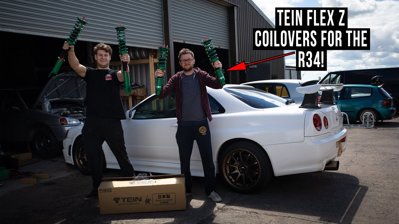 Tein Flex Z Coilovers for the Nissan Skyline R34 | Unboxing and Install!