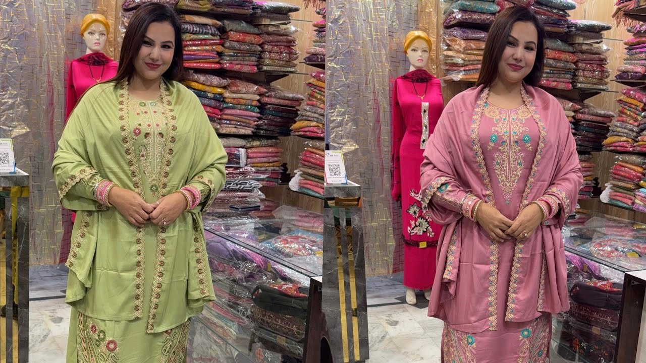 pakistani embroidered pashmina suits || Free shipping 🤗