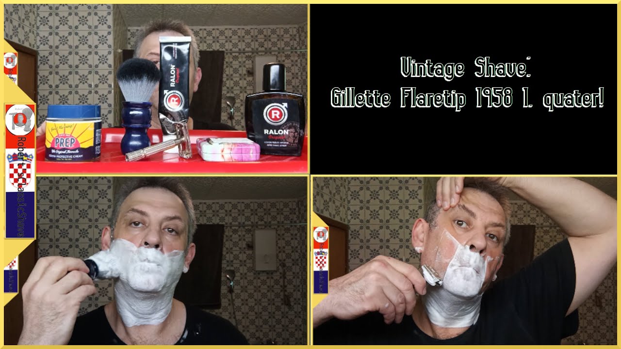 Vintage Shave: Gillette Flaretip 1958 1st  Quater!