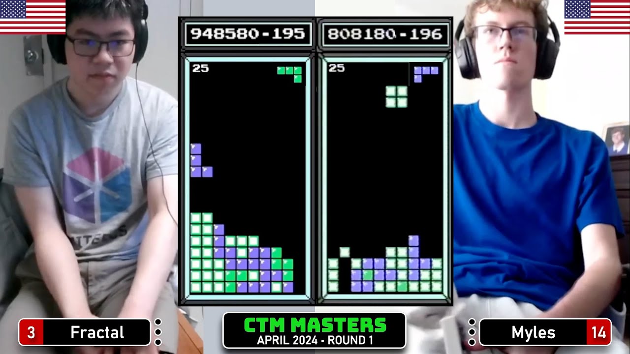 A THRILLING CHASEDOWN!! Fractal, Myles | Apr '24 Rd 1 | Classic Tetris Monthly Masters