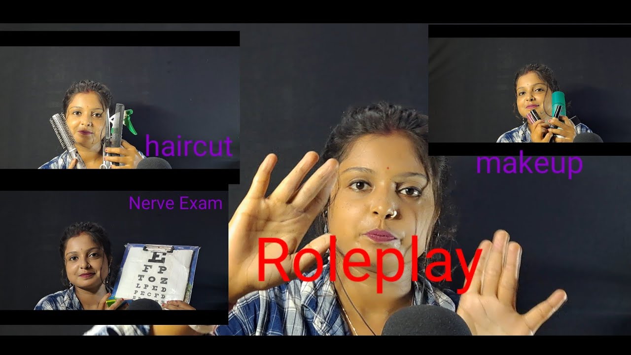 ASMR 3 Roleplay in 11.minutes  ~ (Cranial Nerve Exam, Haircut, Makeup.)