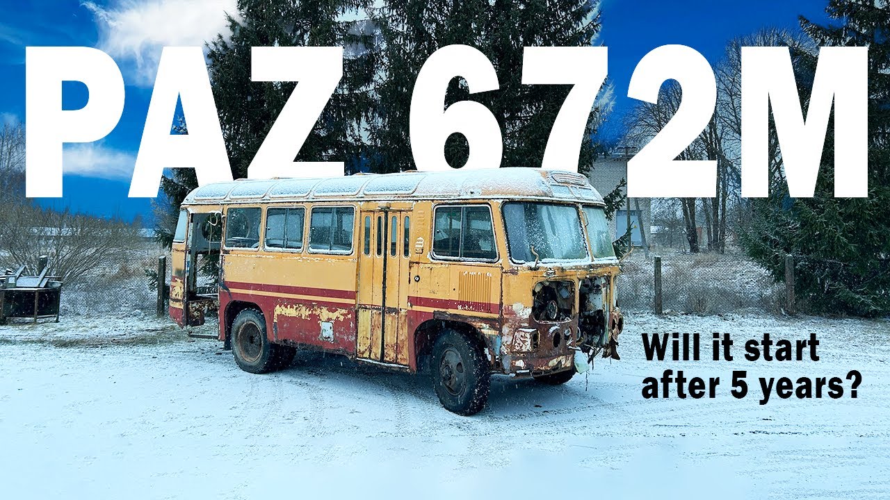 PAZ 672M (1985) - WINTER START after 5 years - ПАЗ 672М