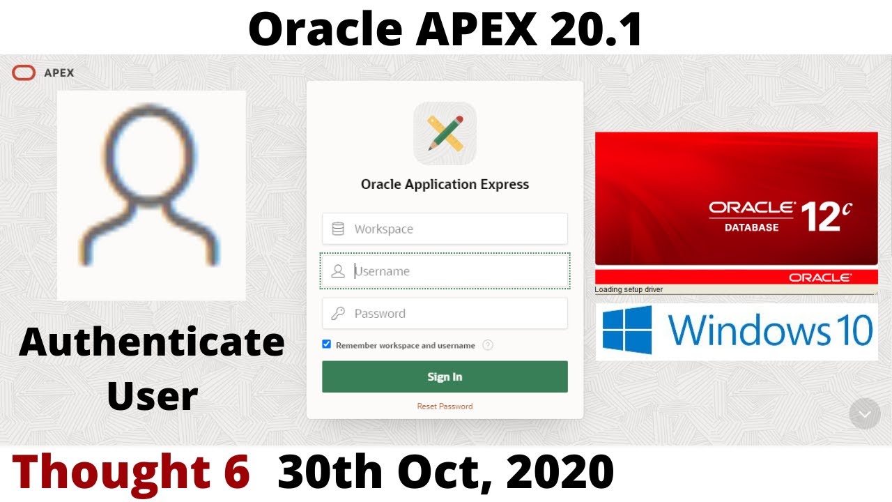 Authenticate User | Oracle APEX 20.1 8K