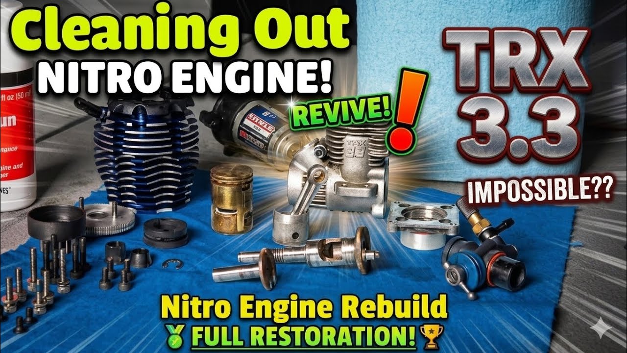 Traxxas REVO 3.3  nitro engine cleaning for rebuild