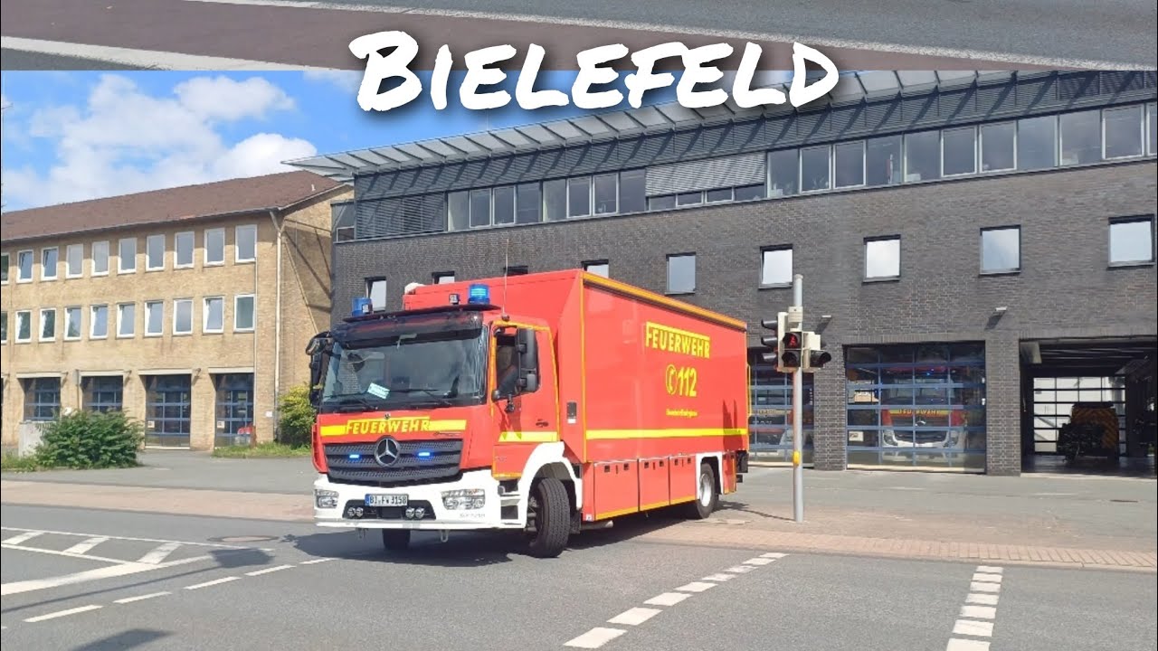 [Feuer 2Y] Einsatzfahrten der Hauptfeuer und Rettungswache in Bielefeld