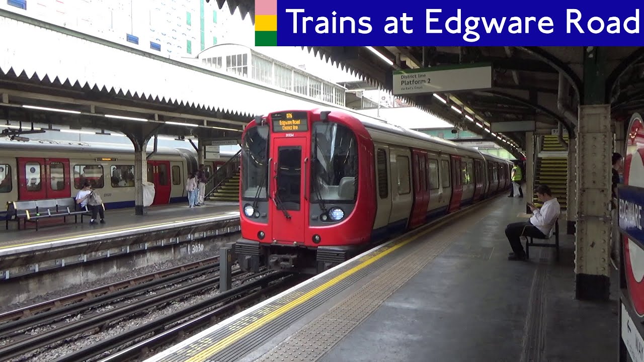 London Underground: District, H&C and Circle line trains at Edgware Road