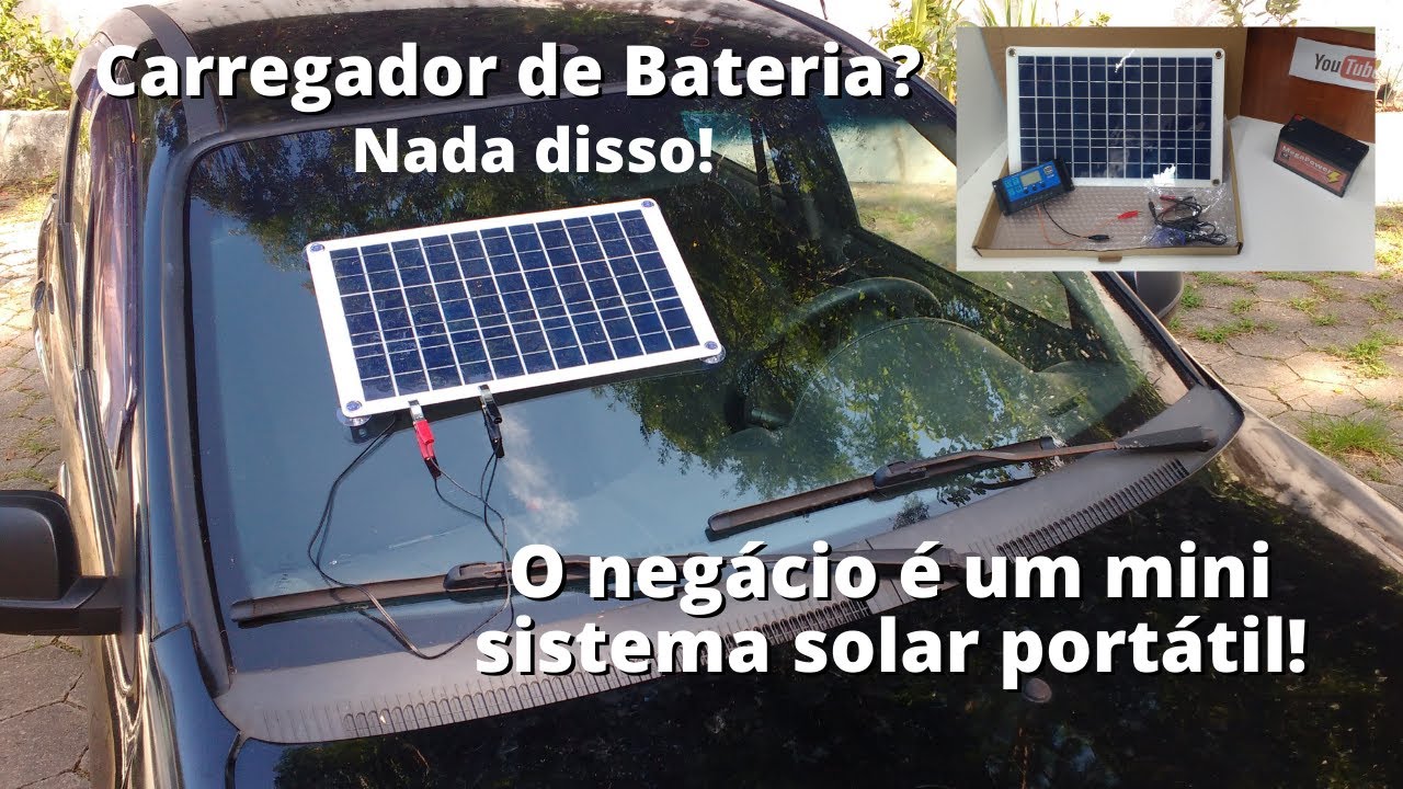 Mini Sistema Solar Portátil - Um reforço para a carga da bateria do carro