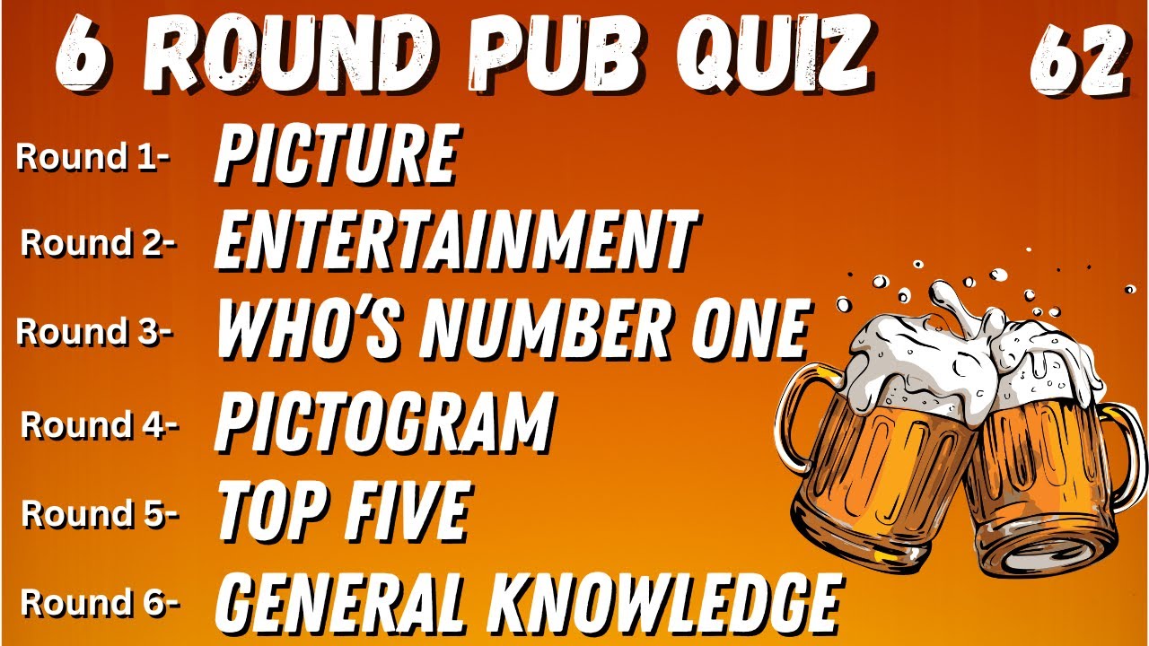 Virtual Pub Quiz 6 Rounds: Picture, Entertainment, Movie, Connections, Odd One Out, GK No.62
