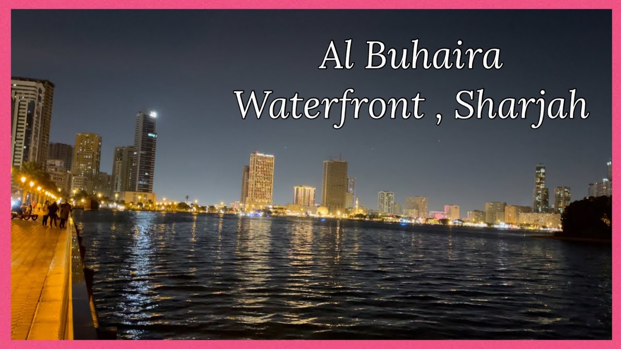 Relaxing night view at waterfront sharjah UAE #sharjah #uae