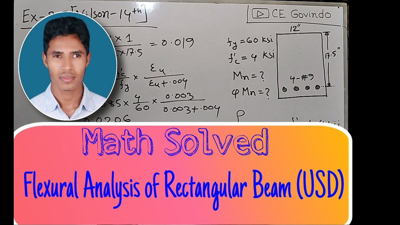 Mathematical Problem | Flexural Analysis of Rectangular Beam | USD Method