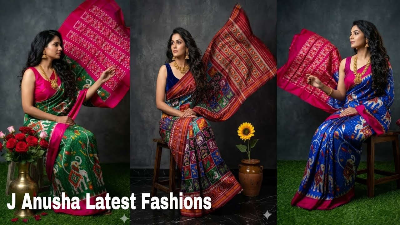 14-03-26 | Новые сари Ikkat Pochampally Pattu @JAnushaLatestFashions 👉9493093905.
