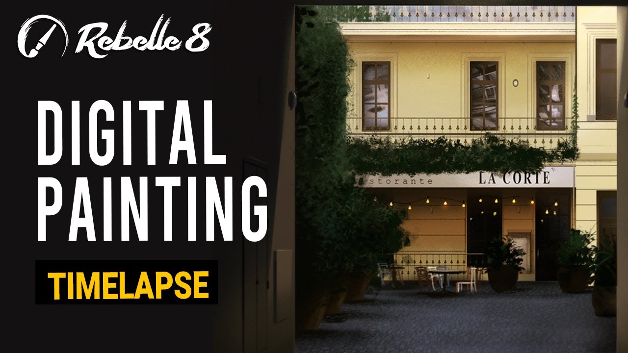 Cozy Restaurant using Pastels in Rebelle 8 Pro - Sketch to Final