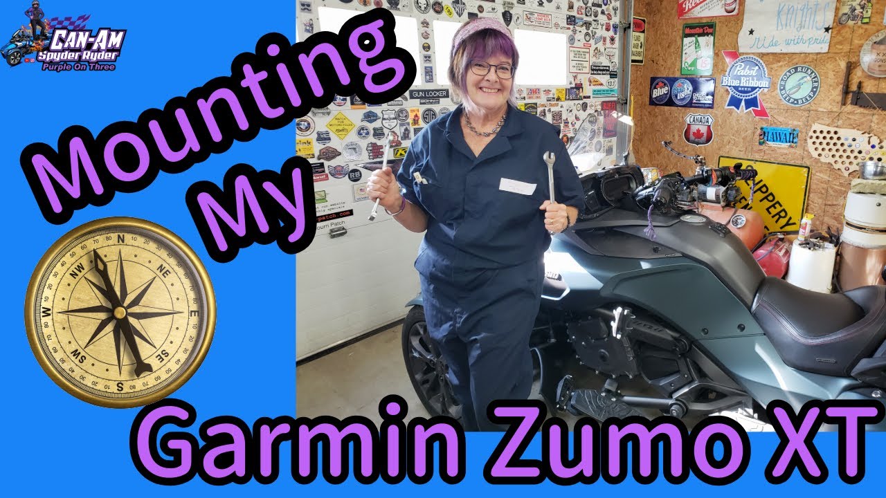 SPYDER Garage 💜🔧 Garmin Zumo XT Handlebar Set Up ... Lamonster Ram Ball Mount
