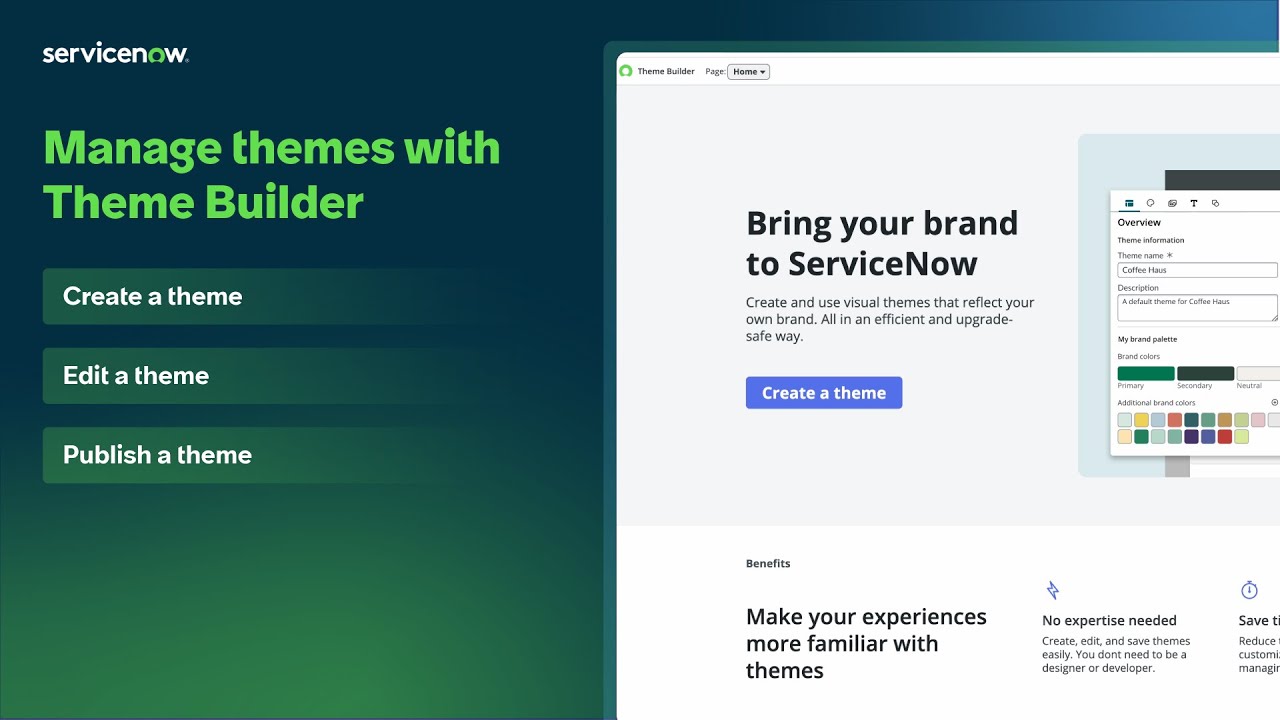 Управление темами с помощью Theme Builder