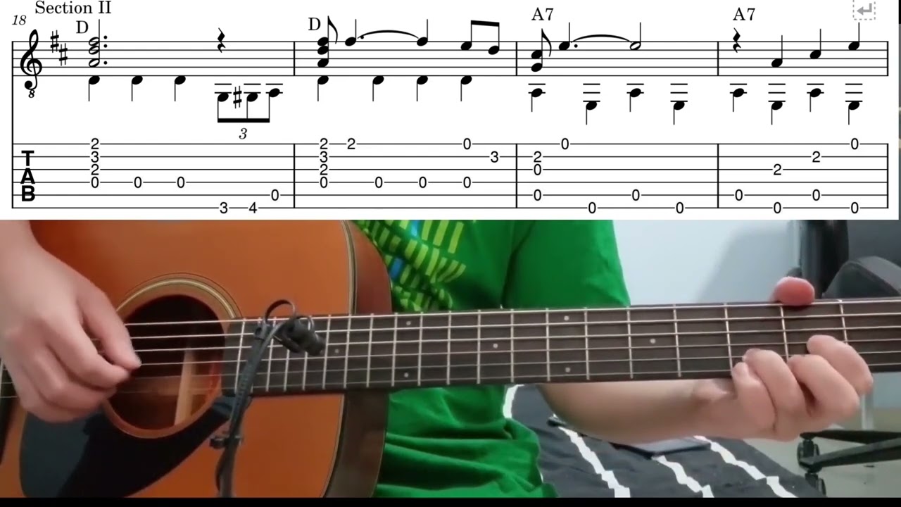 Blue Christmas (Elvis Presley)  - Easy Fingerstyle Guitar Playthough Lesson With Tabs