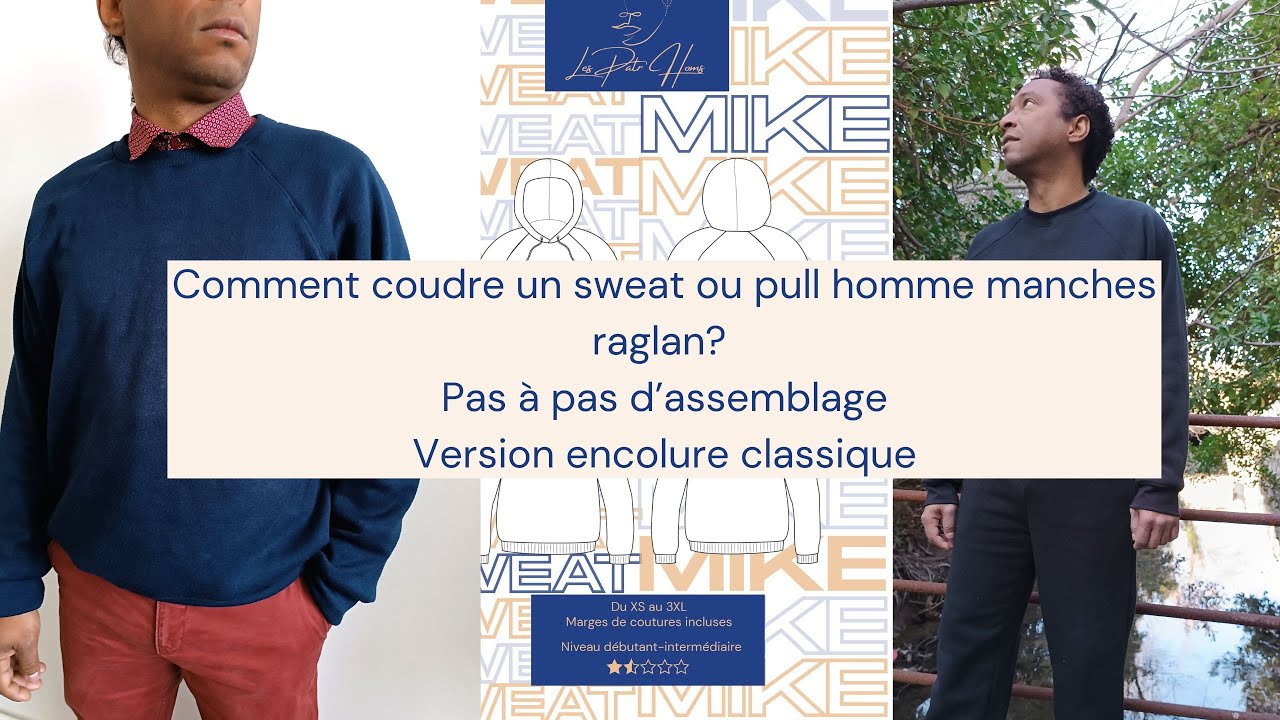 Comment coudre un sweat ou un pull homme avec encolure classique : patron de couture 