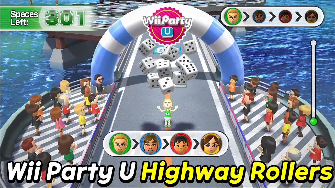 Wii Party U Highway Rollers Gameplay Alex vs Zi-kai vs Matt vs Sophia | AlexGamingTV