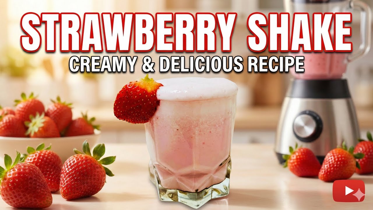 Strawberry shake 🍓 | स्ट्रॉबेरी मिल्कशेक