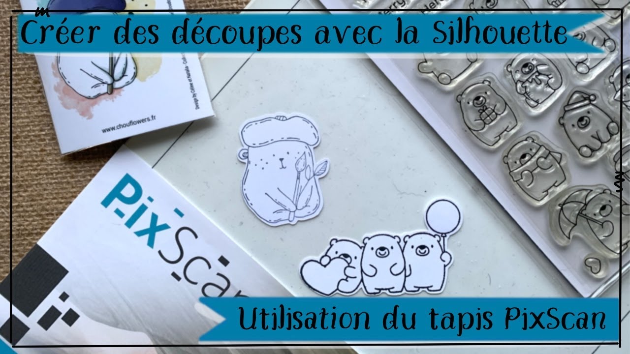 Découper les tampons caoutchouc (et d'autres) avec la Silhouette : utilisation du tapis Pixscan