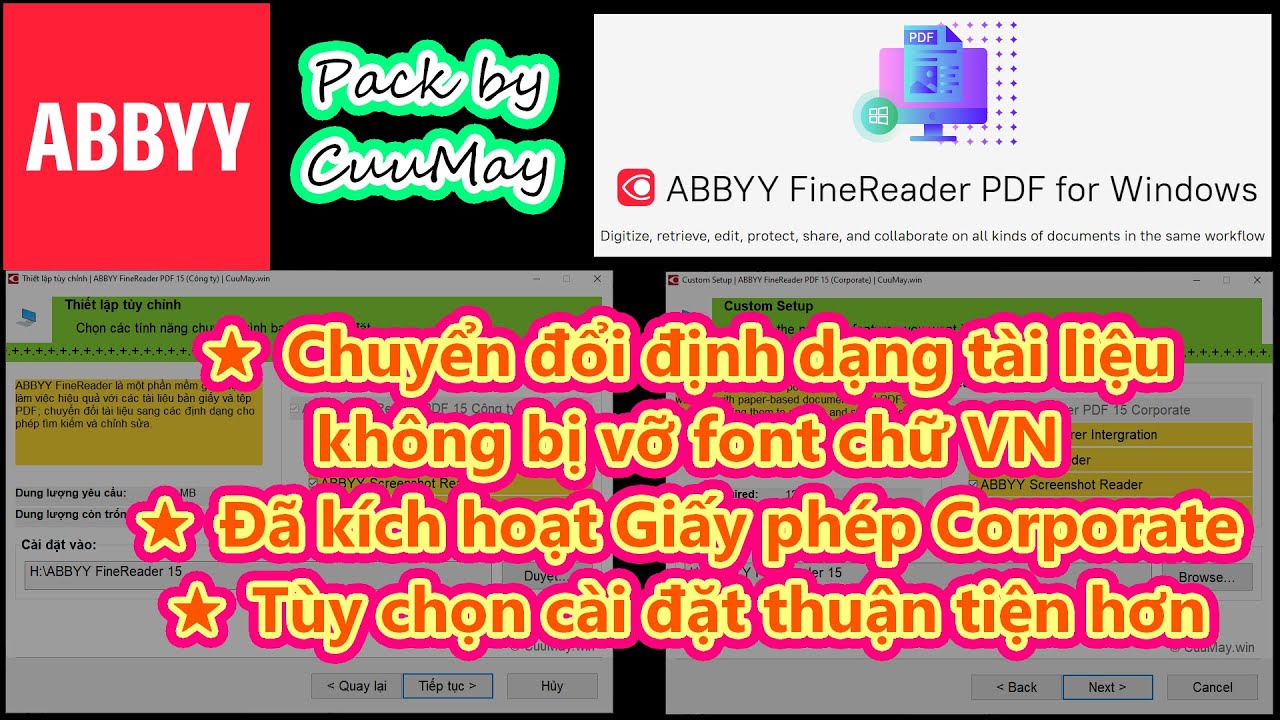 ABBYY FineReader PDF 16 Corporate 2in1 pack by CuuMay - chuyển PDF sang Office kh&ocirc;ng bị lỗi font