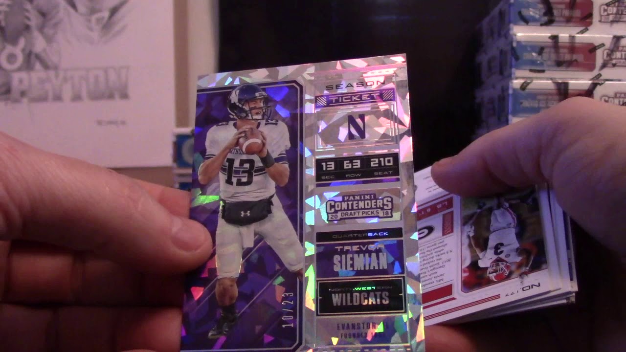 2018 Panini Contenders Draft Football 6 Box 1/2 Case 'Serial #s' GB  #1