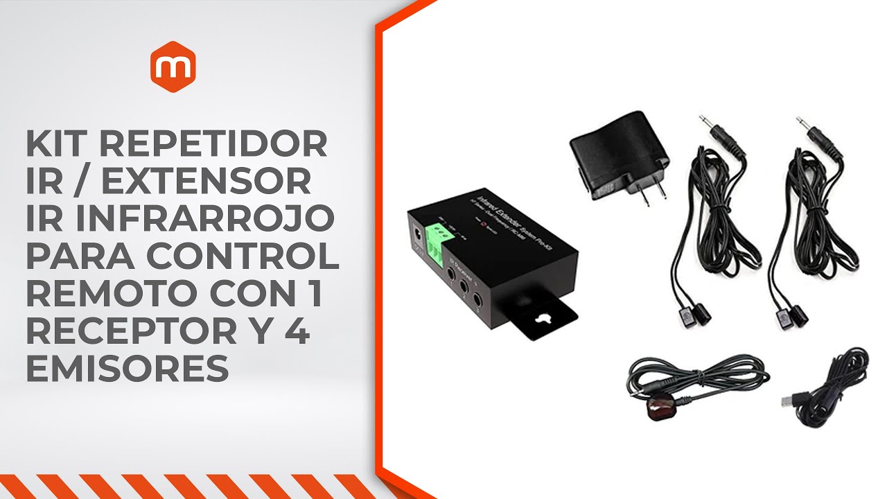 Kit Repetidor IR / Extensor IR infrarrojo para Control Remoto con 1 Receptor y 4 Emisores