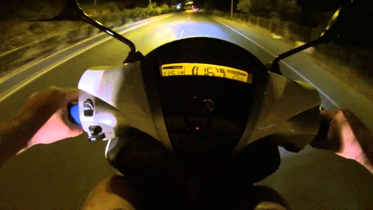 Bodrum Yamaha Xenter Scooter Motosiklet Hız Testi: 123 Kmh Gece Sürüşü - Gorpro Hero3 Hd Kamera