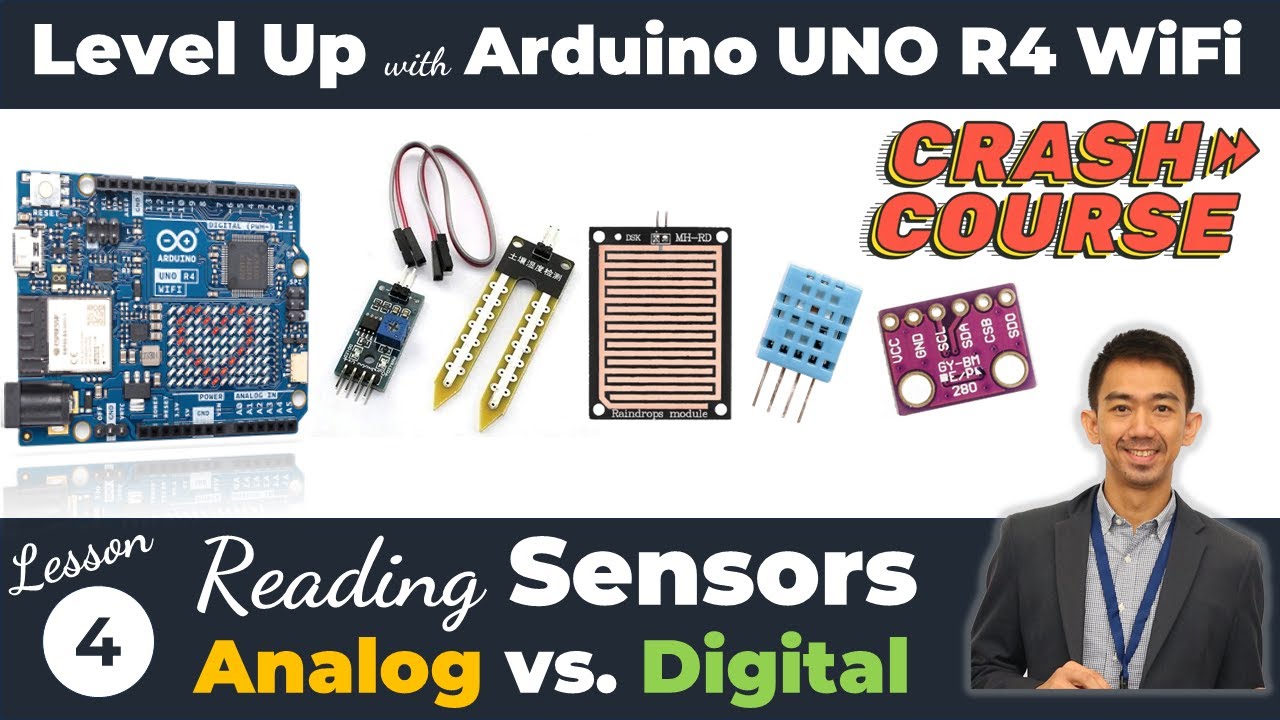 04. Как считывать показания датчиков? Аналоговые и цифровые | Arduino UNO R4 WIFI — экспресс-курс...