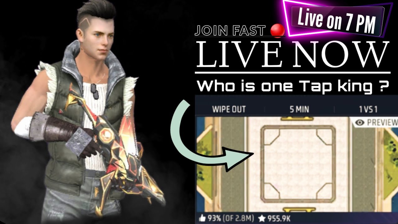 1 VS 1 || Who is one Tap King ? 💪|| Live custom #FREEFIRE @GyanGaming