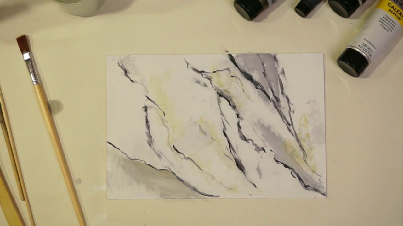 Schildertechniek aflevering:  Wit marmer met acrylverf