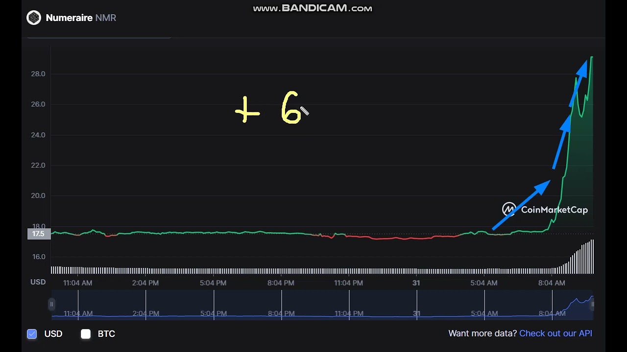 🚀  +    65   %   Numeraire   NMR -  Numeraire to USD Chart