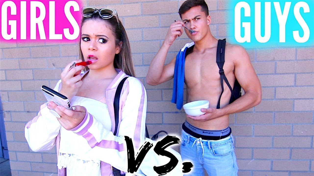 Guys Vs. Girls Back To School Morning Routine! | Krazyrayray