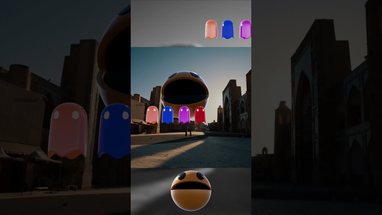 🎮👾 Pac Man👾🎮#shorts #cinema4drender #animation3d  #maxonc4d  #arnoldrenderer  #c4d  #cinema4drender
