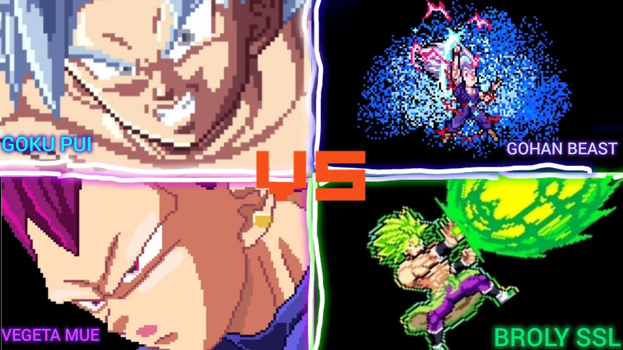 Ultimate heroes Goku PUI and Vegeta MUE vs Broly SSL and Beast Gohan 🔥🔥🔥🔥🔥🔥🔥