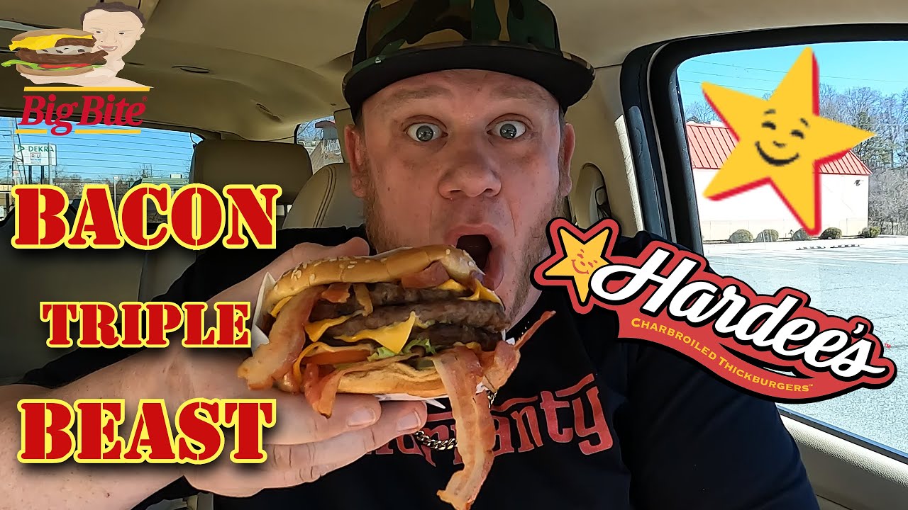 Hardee's ⭐Triple Bacon Beast Burger⭐ Food Review!!!