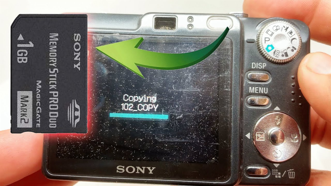 How to transfer photos from Internal Memory to Memory Stick Pro Duo | Sony dsc-w55