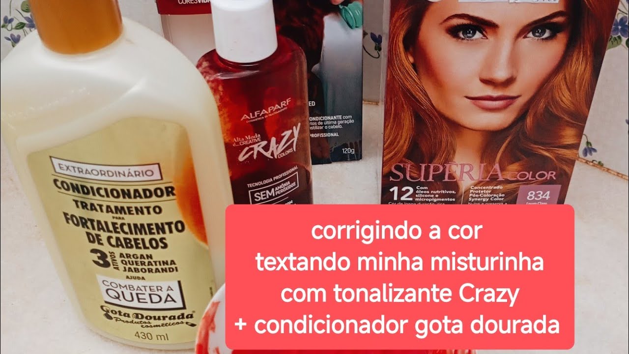 Amend superia 8.34 loiro claro acobreado(tintura)no cabelo grisalho como ficou e como corrigi a cor 