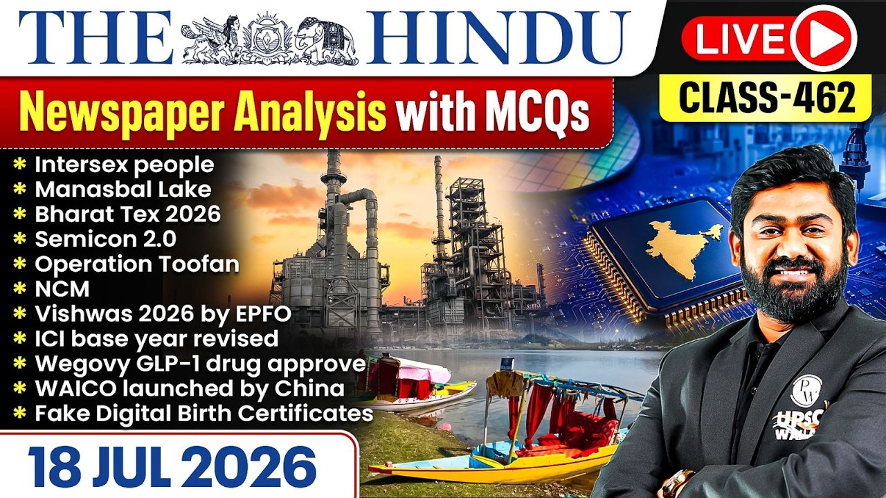 The Hindu Analysis - 18th July | The Hindu Newspaper Today with MCQs | Aasim Sir