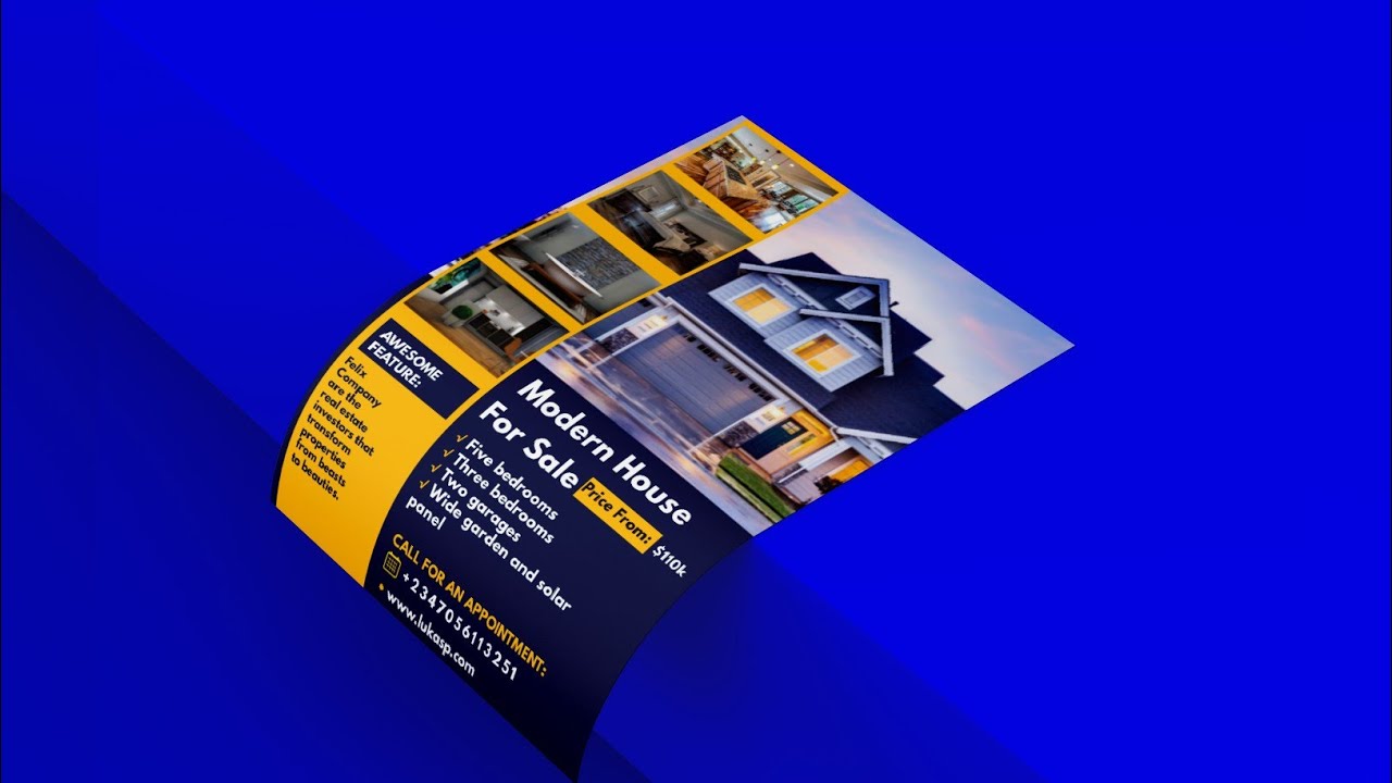 Modern Professional Real Estate Flyer Design in Pixellab ( Estate Flyer Design ) Pixellab Tutorial