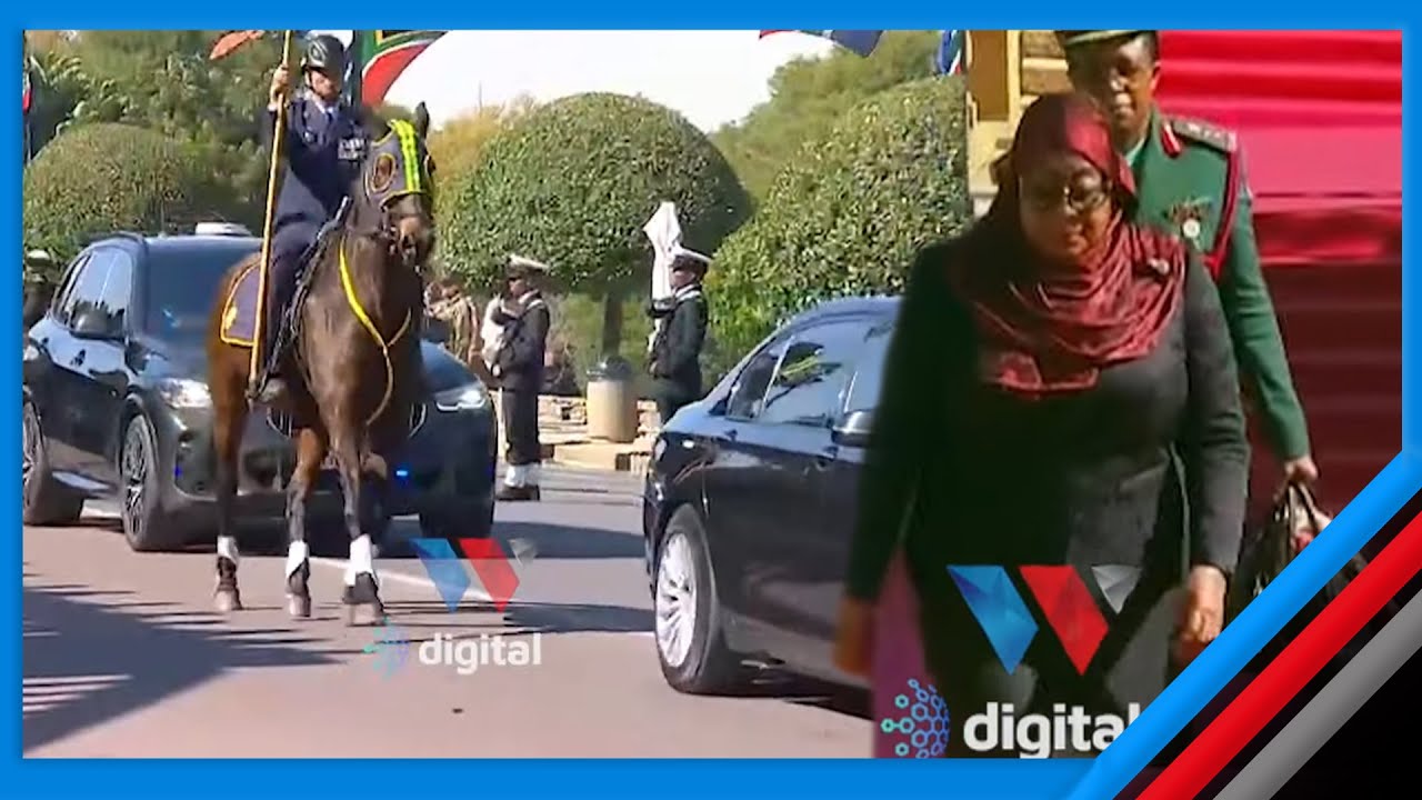RAIS SAMIA ALIVYOWASILI KWENYE UAPISHO WA RAIS WA AFRIKA KUSINI