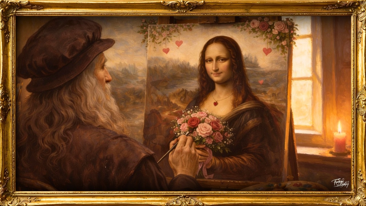 4K Frame TV Art 🎨 Da Vinci painting Mona Lisa | Vintage Oil Painting Studio Ambient | Silent Decor