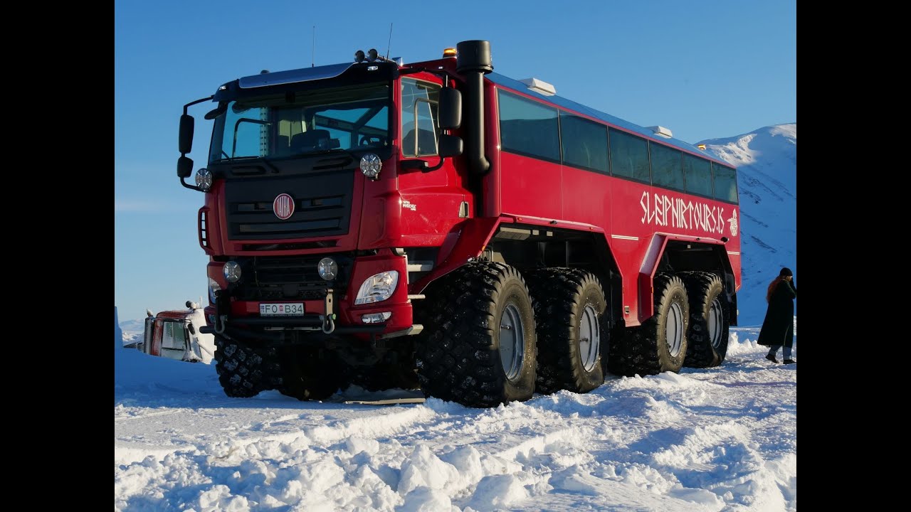 Iceland  -- Langjökull-Gletschertour mit dem SLEIPNIRTOURS- Monstertruck Tatra 8x8 im Winter 2022 !