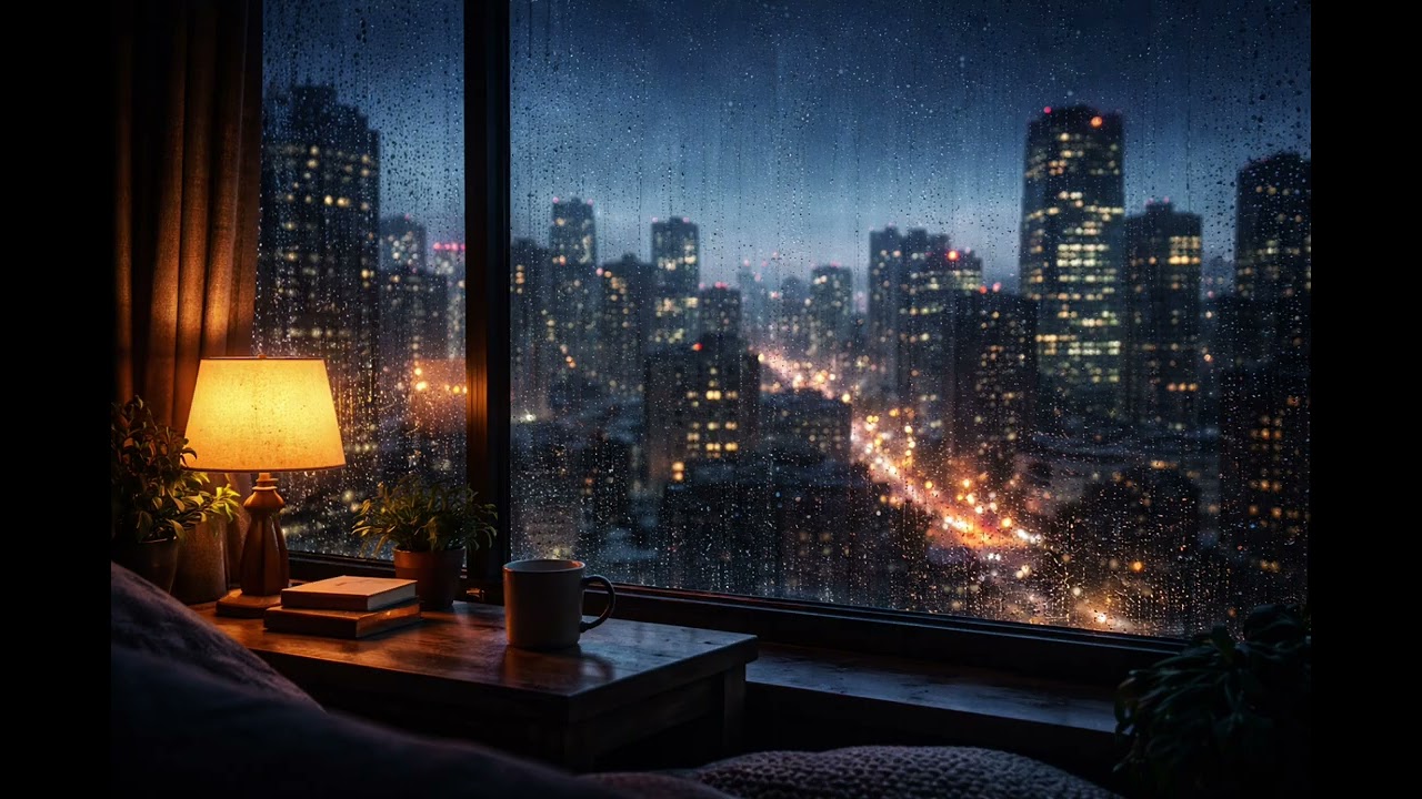 Rain in the City at Night 🌧 Relaxing Urban Ambience for Deep Sleep (1 Hour)