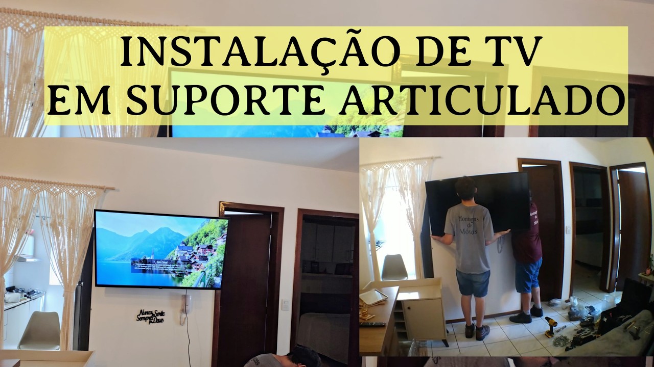 instalação de TV em suporte articulado #diy #instalação #tv #suporte #articulado #riograndedosul